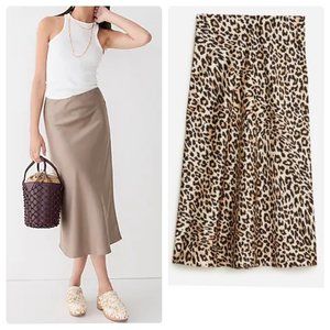 J Crew Gwyneth Slip Skirt In Leopard Dot, Medium